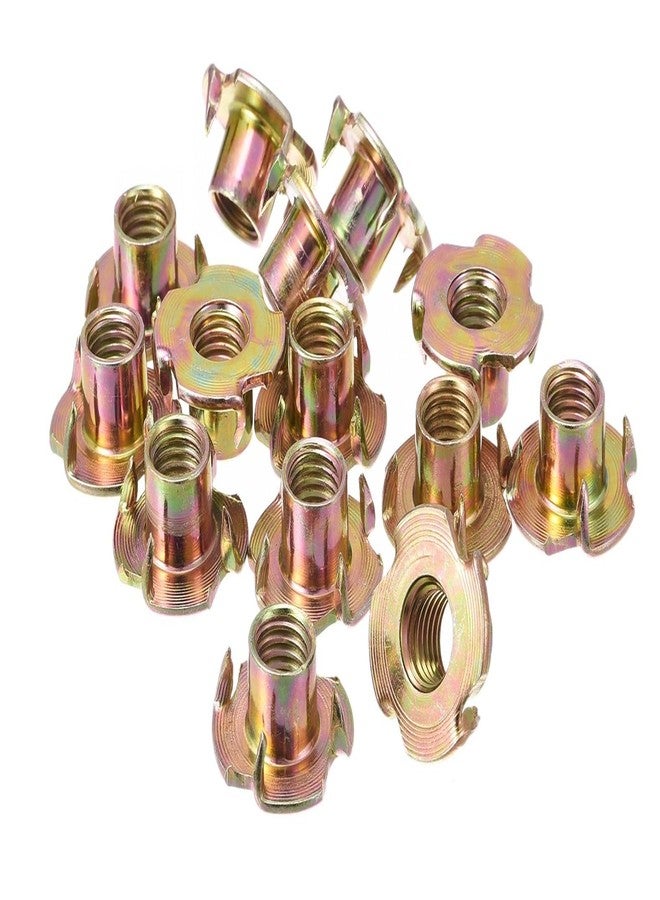 TheMujtaba Yellow Zinc (M8) T-Nut Ideal for Wood, Particle & Composite Materials - Corossion Resistant Nuts - Woodworking and Furniture (100 Pack) - Image 1